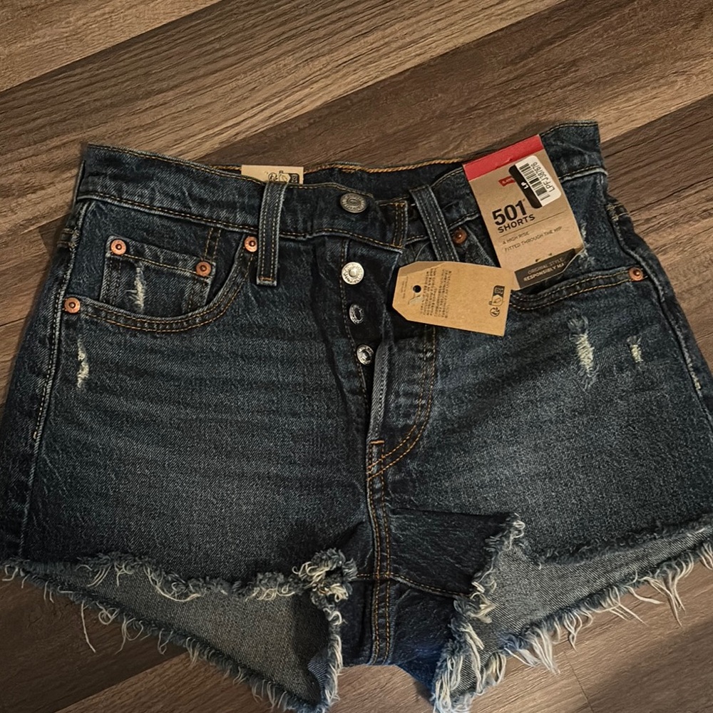 Levi's Blue Jean Shorts Distressed Cut-Off Style